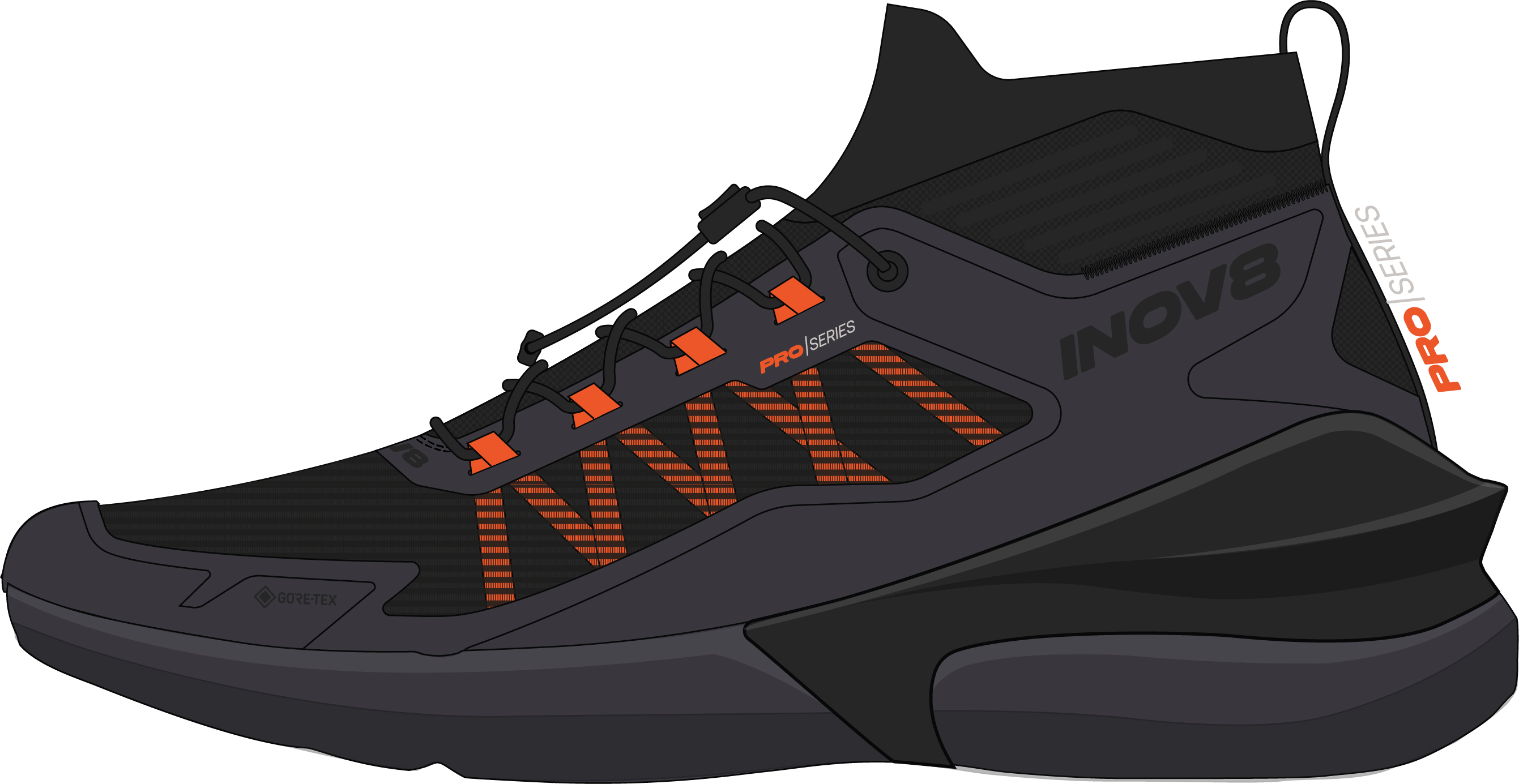 Image Inov8 Rocfly Pro Mid GTX Homme NOIR/ORANGE M7.5